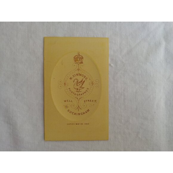 Antique British CDV W Simmons Buckingham, epic mutton chops vintage carte de - Picture 3 of 4
